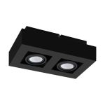Eglo Plafond Spot Mendoza Acier Noir 9.4W 690lm - 830 Blanc Chaud | Dimmable - Convient pour GU10